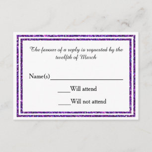Découpe violette aux rayures - Carte RSVP