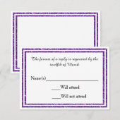 Découpe violette aux rayures - Carte RSVP (Devant / Derrière)