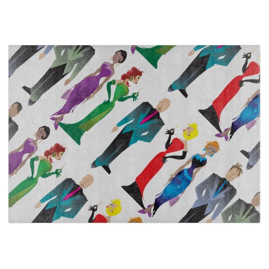 Découper Dîner Invités Planche À Coupe De Verre (Devant)