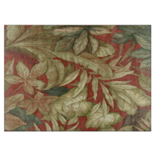 Découper Feuilles D'Or Sur La Planche À Coupe Rouge