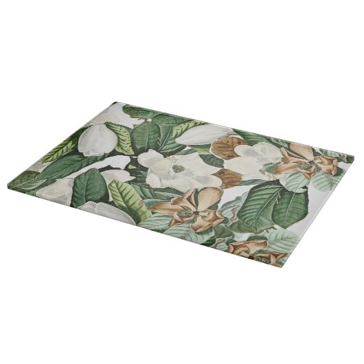Découper La magnolia d'or blanc fleurit la planche à (Coin)