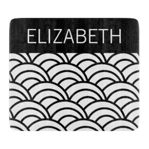 Découper Motif de vague noir et blanc Nom de la planche à d