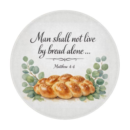 Découper Planche à Challah Matthieu 4:4, Cadeau juif messia (Devant)