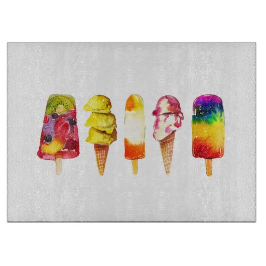 Découper Planche à glace Popsicle Crème de verre d'été (Devant)