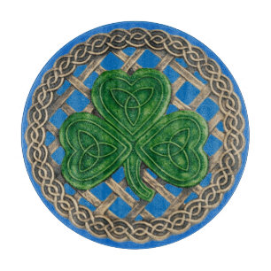 Découper Shamrock Bleu Sur La Planche À Découpe Céltic Knot