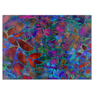 Découper Verre souillé d'abrégé sur floral planche à