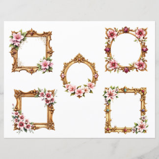 Découpes de papier pour scrapbooking à cadre flora