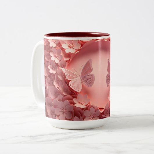 Découvrez l'élégance : Mug de café à papillon 3D (Devant gauche)