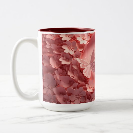 Découvrez l'élégance : Mug de café à papillon 3D (Gauche)