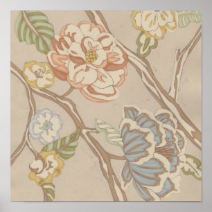 Decratief Organza Chintz Floral Design Poster