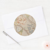 Decratief Organza Chintz Floral Design Ronde Sticker (Envelop)