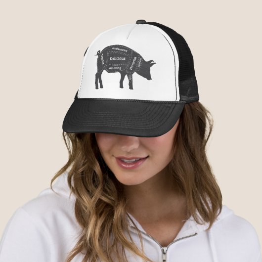 Decriptive Pig Primal Map Trucker Pet (In situ)