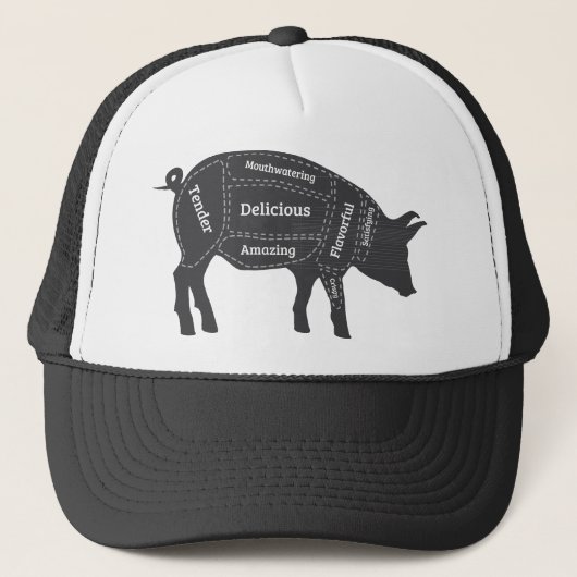Decriptive Pig Primal Map Trucker Pet (Voorkant)