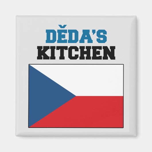 Deda's keuken met vlag van Tsjechië Magneet (Voorkant)
