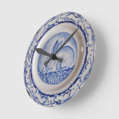"Dedham Blue" en White Rabbit Bord Design Clock Ronde Klok (Hoek)