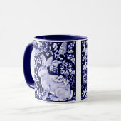Dedham Blue Rabbit, Classic Blue & White Design Mok (Voorkant links)