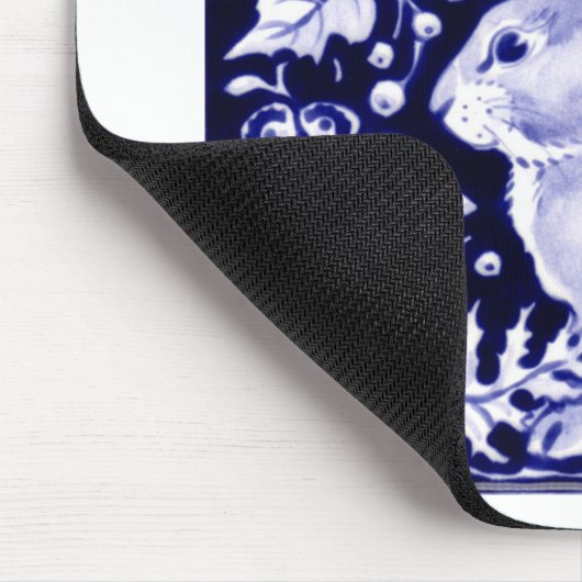 Dedham Blue Rabbit, Classic Blue & White Design Muismat (Hoek)
