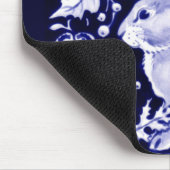 Dedham Blue Rabbit, Classic Blue & White Design  Muismat (Hoek)