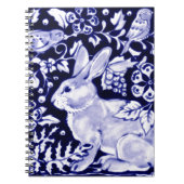 Dedham Blue Rabbit, Classic Blue & White Design Notitieboek (Voorkant)