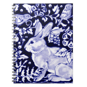 Dedham Blue Rabbit, Classic Blue & White Design Notitieboek