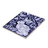 Dedham Blue Rabbit, Classic Blue & White Design Tegeltje (Zijkant)