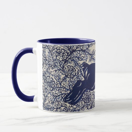 Dedham Blue Rabbit Mok  Blue & White (Links)