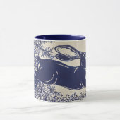 Dedham Blue Rabbit Mug Vintage Bleu et blanc (Centre)
