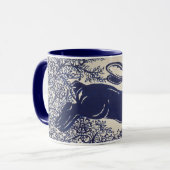 Dedham Blue Rabbit Mug Vintage Bleu et blanc (Devant gauche)