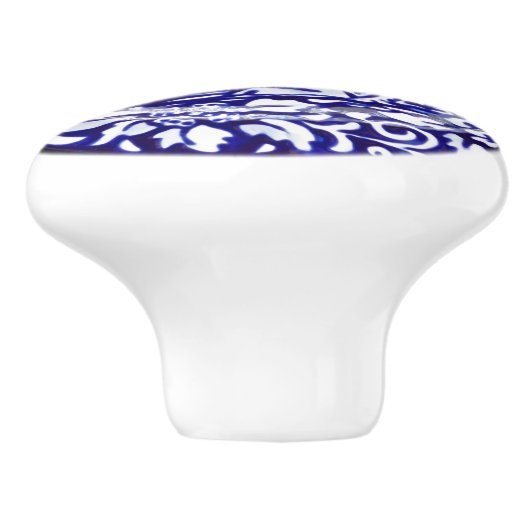 Dedham Blue White Rabbit Ceramic Drawer Pull Knop (Zijkant)