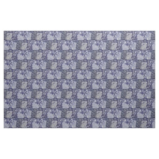 Dedham Blue & White Rabbit céramique Tile Tissu Ar (Fat Quarter)