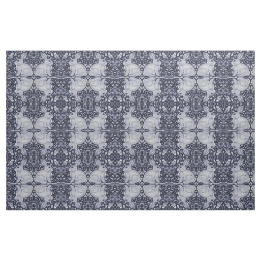 Dedham Blue & White Rabbit céramique Tile Tissu Ar (Fat Quarter)