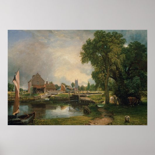 Dedham Lock and Mill, 1820 Poster (Voorkant)