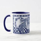 Dedham Rabbit Bunny Donkerblauw Wit Schattige Tege Mok (Links)