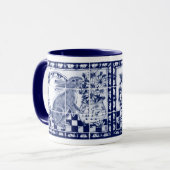 Dedham Rabbit Bunny Donkerblauw Wit Schattige Tege Mok (Voorkant links)