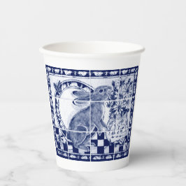 Dedham Rabbit Bunny Donkerblauw Wit Schattige Tege Papieren Bekers