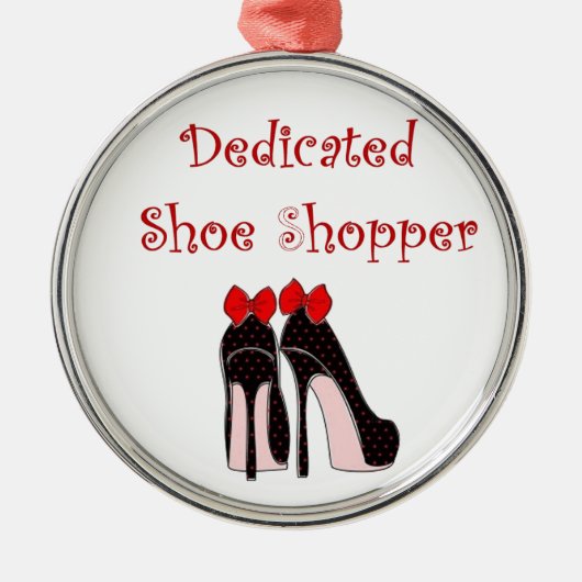 Dedicated Shoe Shopper Metalen Ornament (Voorkant)