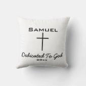 Dedicated to God Child Dedication Cross Kussen (Achterkant)