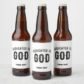 DEDICATED TO GOD COOL  BLACK TEKST BIER ETIKET (Flessen)