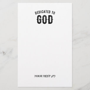 DEDICATED TO GOD COOL BLACK TEKST BRIEFPAPIER