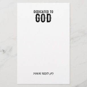 DEDICATED TO GOD COOL BLACK TEKST BRIEFPAPIER