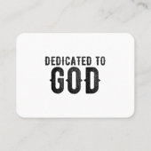 DEDICATED TO GOD COOL BLACK TEKST CONTACTKAARTJE (Achterkant)