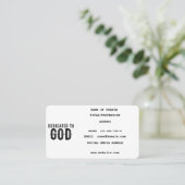 DEDICATED TO GOD COOL BLACK TEKST CONTACTKAARTJE (Staand voorkant)