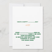 DEDICATED TO GOD  COOL BLACK TEKST FEESTDAGENKAART (Achterkant)