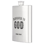 DEDICATED TO GOD COOL BLACK TEKST FLACON (Links)
