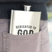 DEDICATED TO GOD COOL BLACK TEKST FLACON (Voorbeeld)