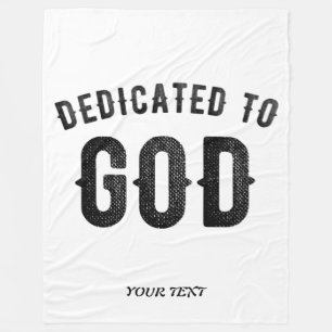 DEDICATED TO GOD COOL  BLACK TEKST FLEECE DEKEN