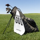 DEDICATED TO GOD  COOL BLACK TEKST GOLFHANDDOEK (Groen)