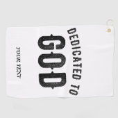 DEDICATED TO GOD COOL BLACK TEKST GOLFHANDDOEK (Horizontaal)