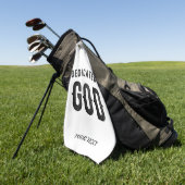 DEDICATED TO GOD COOL BLACK TEKST GOLFHANDDOEK (Groen)