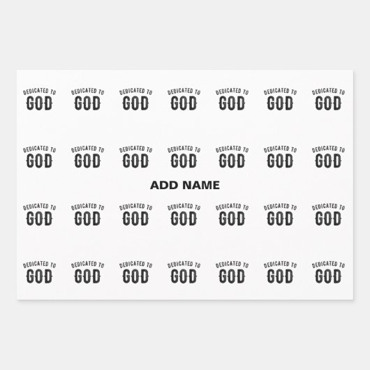 DEDICATED TO GOD COOL BLACK TEKST INPAKPAPIER VEL (Voorkant)